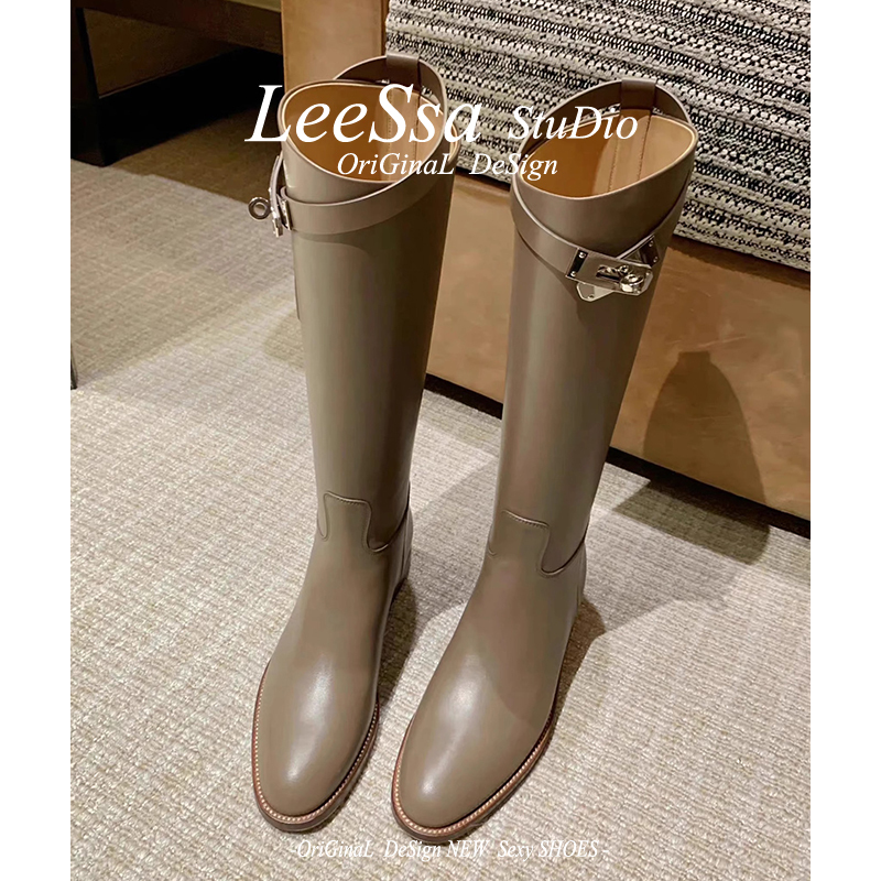 Cowhide Version ~ 2026 Autumn and Winter New Round-Toe Buckle Long Boots for Women, Over-The-Knee Versatile Chunky Heel High Riding Boots Cowhide Version ~ 2026 Autumn and Winter New Round-Toe Buckle Long Boots for Women, Over-The-Knee Versatile Chunky Heel High Riding Boots
