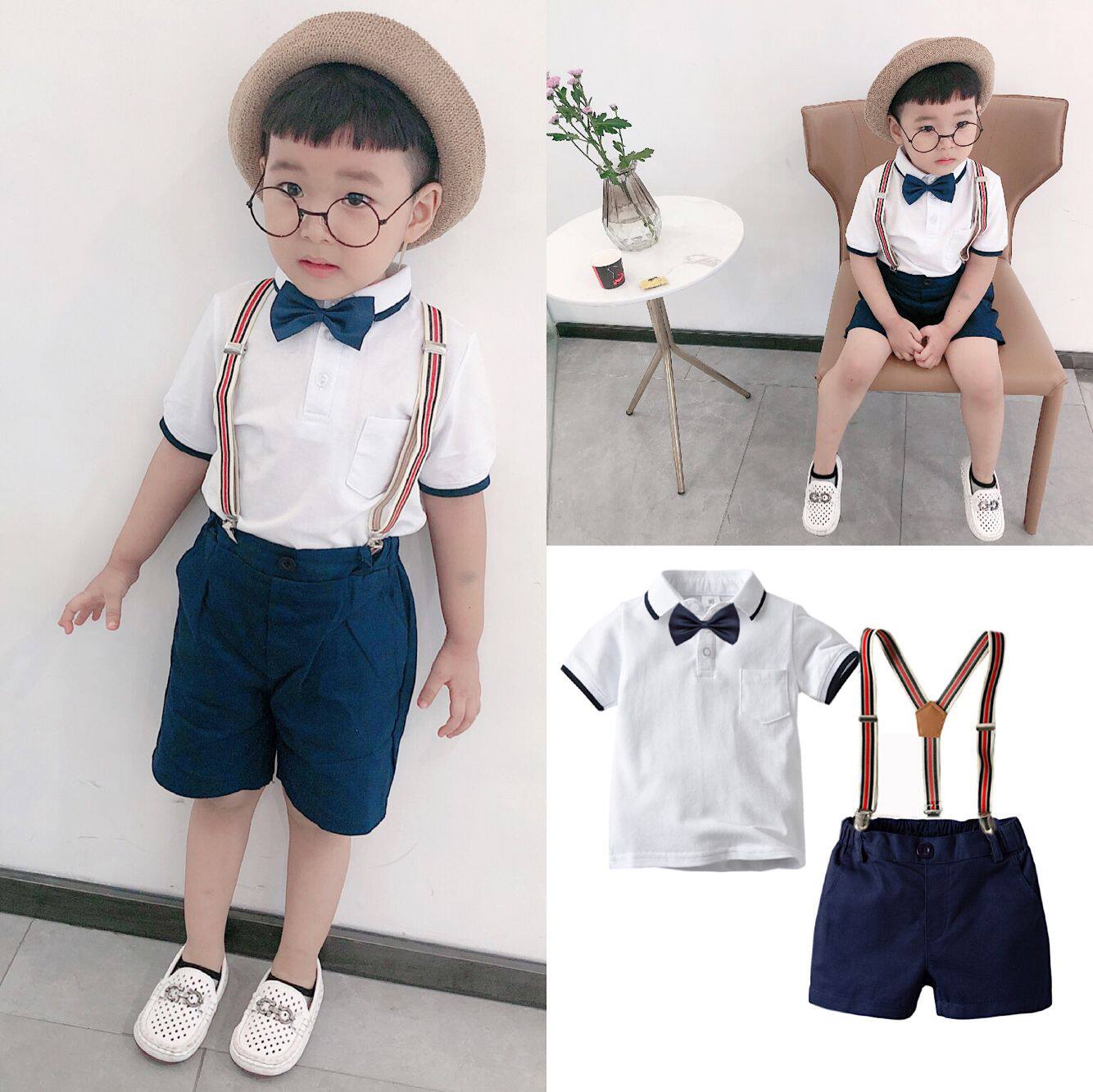 Children cuddling bag pants suit 1 year old baby gown kindergarten 61 acting out boy Yinglun Wind Summer suit