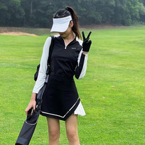 Korean Version Golf Clothing Womens Spring Long Sleeves Upper Womens Clothing Fashion Body Bust 100 Pleats Short Skirt Sports Suit