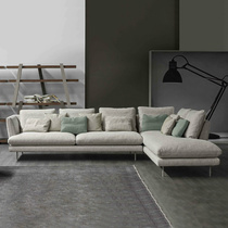 Italian corner fabric sofa large and small apartment simple modern minimalist combination down latex sofa living room