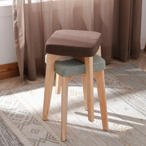 Dashan love bamboo home Square stool solid wood high stool simple wooden stool for eating stool bedroom dressing stool Nordic Nordic