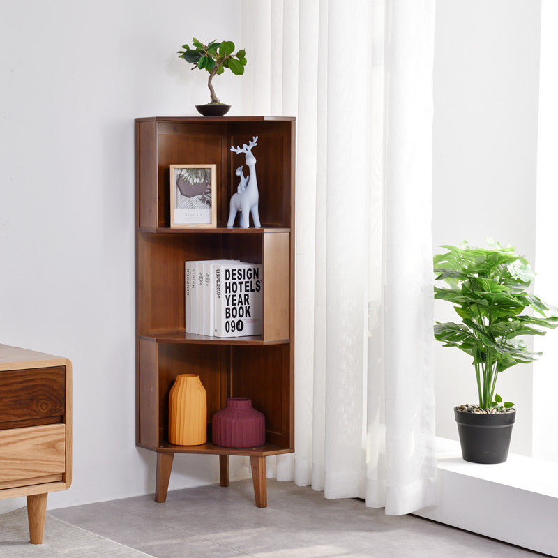 Large Mountain Romance Bamboo Simple Living Room Corner Cabinet Wall Corner Cabinet Containing Cabinet Department Space Wall Corner Triangle Cabinet Storage Containing Deck Shelf
