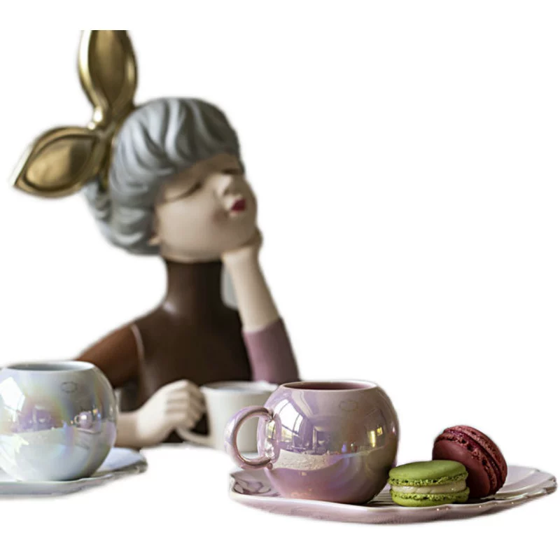ZJ HOME defects Special Drunk New classic shell Ceramic Coffee Cup Afternoon Tea Cup Girl Heart Cup