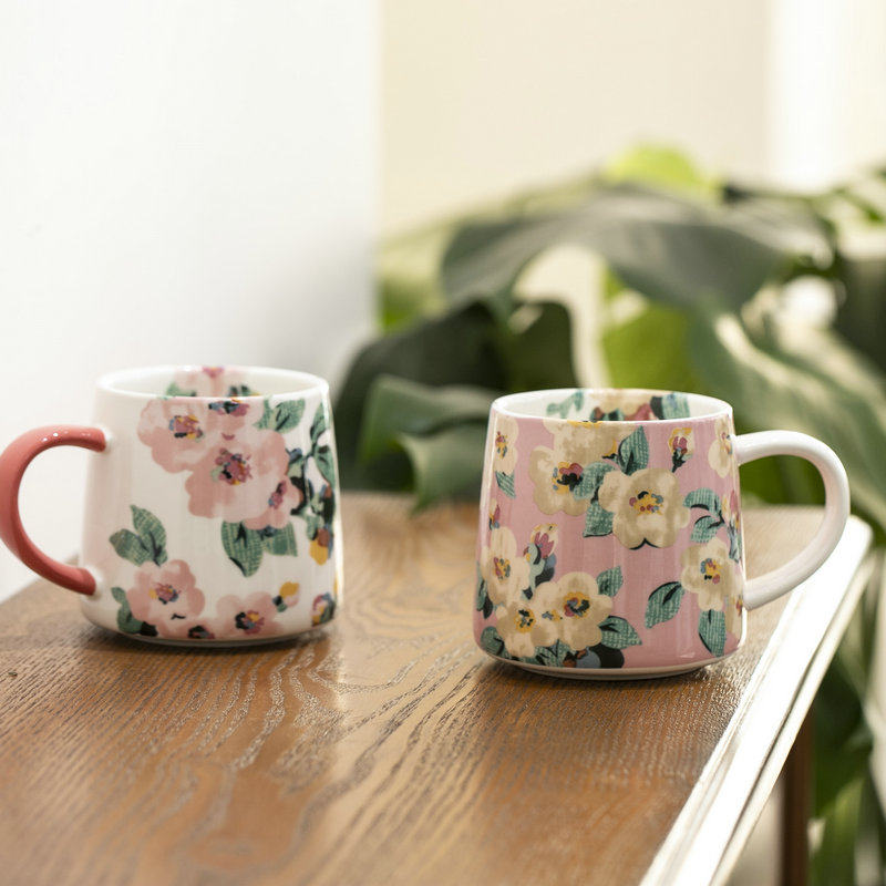 Spot out UK CK English floral ceramic mug breakfast cup couple Cup couple Cup Milk Cup Breakfast Cup