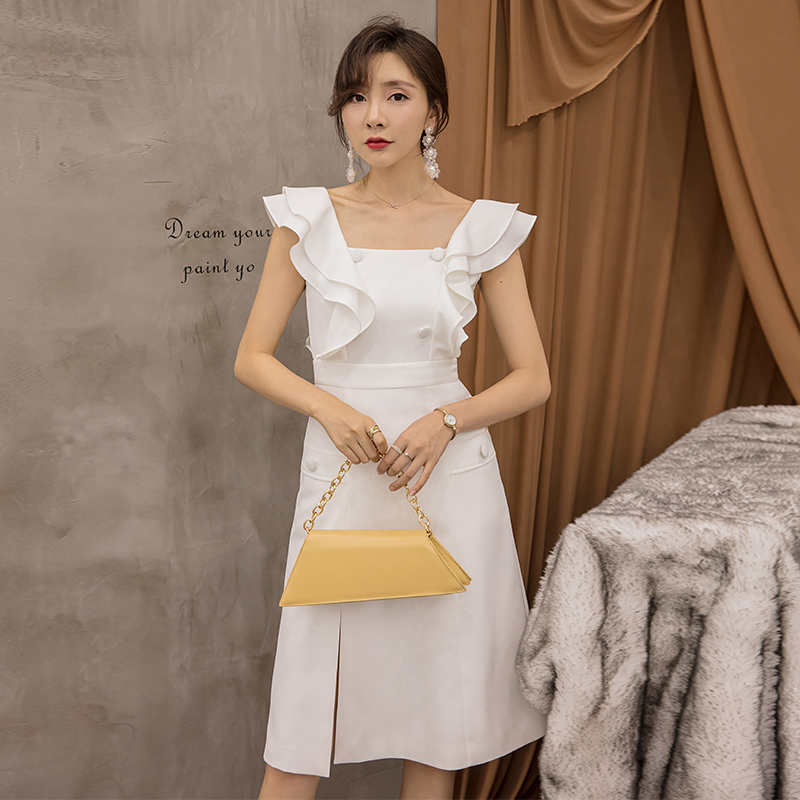 square neck halter dress