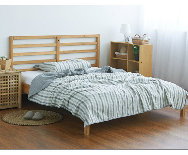 Đặc biệt cung cấp Nhật Bản- phong cách không- in rửa sạch bông mùa hè mát mẻ bởi giường đôi mỏng quilt điều hòa không khí là tốt sọc có thể được máy rửa