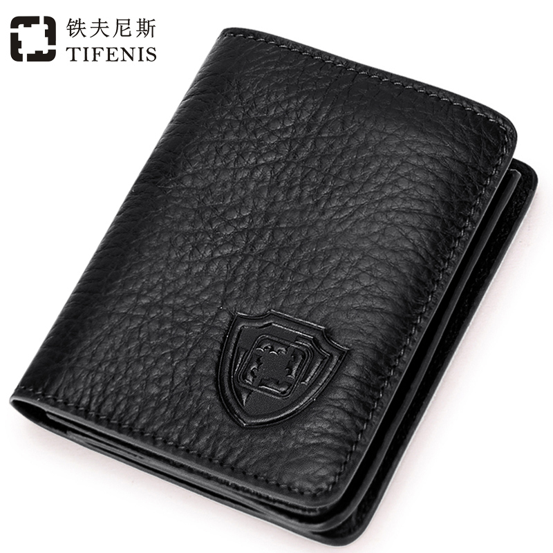 Genuine Leather Men's Wallet, Short Style, Thickened, Large Capacity, Multiple Card Slots, 70% off Card Holder, First Layer Cowhide, Unlined, Driver's License Holder