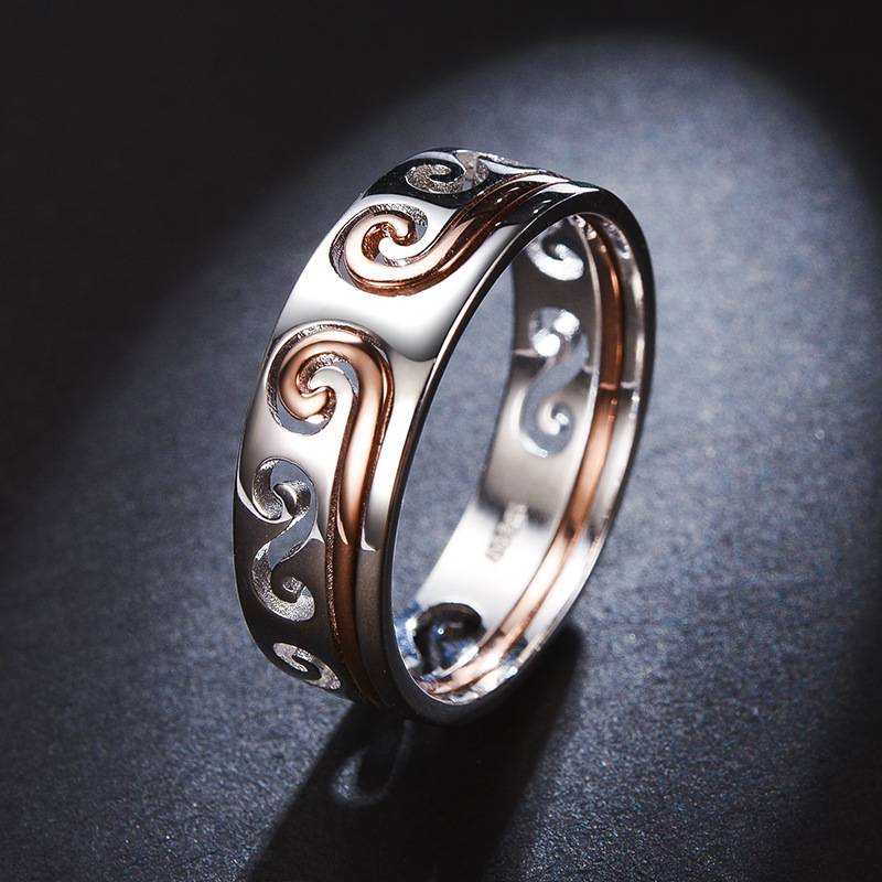 Supreme treasure north wind pair ring Supreme treasure ring vibrato with the same paragraph couple pair ring tight hoop curse ring two-in-one combination