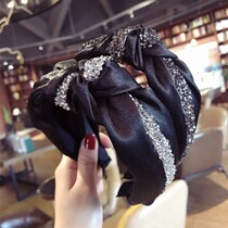 South Koreas new head hoop boutique fabric Inlaid Drilling Strips Middle Knots Twinning Butterfly Knot Wide Side Hair Stirrup Hairpin Hairpin Hairpin Hairpin Hairpin Hairpin Hairpin Hairpin Hairpin Hairpin Hairpin