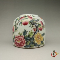 Qing Tongzhi year-made pastel flower water bowl water shallow antique antique antique ceramics collection Yu Moxuan Ceramics