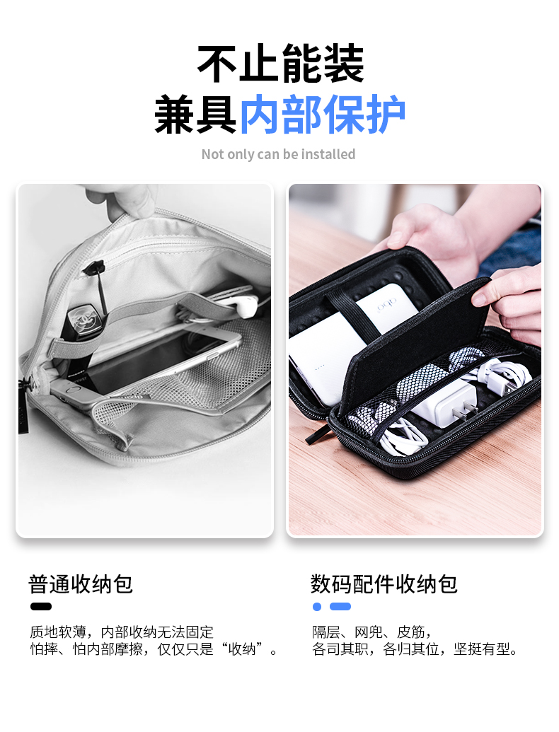 Điện thoại di động cứng gói đĩa cáp tai nghe hộp lưu trữ năng lượng chuột sạc kho báu Apple là bảo vệ tay Huawei kê điện thoại được cài đặt đĩa U xách tay kỹ thuật số đa chức năng phụ kiện du lịch kết thúc túi - Lưu trữ cho sản phẩm kỹ thuật số bao đựng tai nghe bluetooth