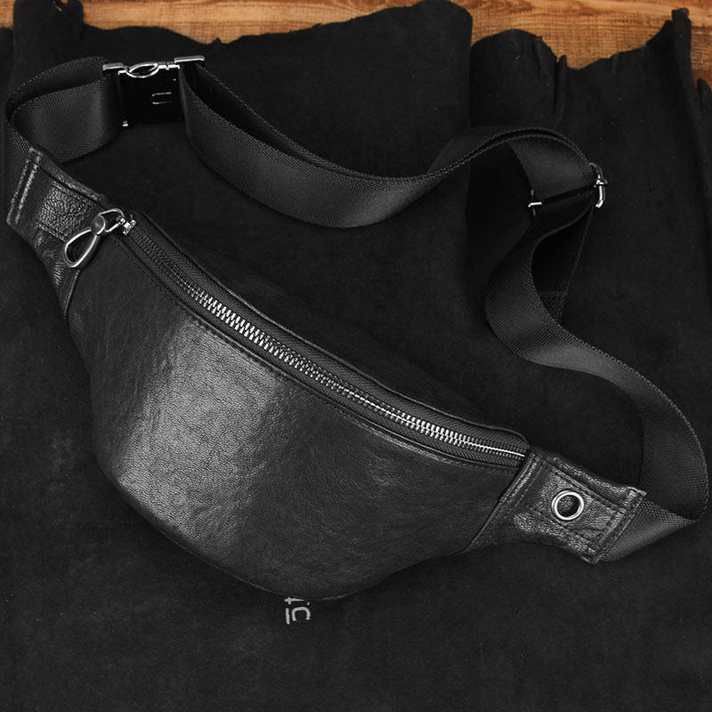 2020 Spring Summer New Chest Bag Men's Leather Head Layer Sheep Leather Casual Outdoor Travel Mobile Phone Chest Waist Multifunction Bag-Taobao