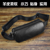2020 new leather chest fanny pack mens casual small thin crossbody mobile phone sports running outdoor travel small backpack