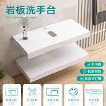 Chambre de bain Custom Rock Room Cabinet Combinaison Seamless Splicing Basin Marble Countertop Plate Balcony Wash and Wash Basin Pool