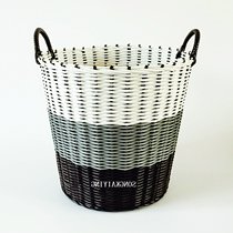 Clothes woven frame dirty clothes basket Bedroom European frame Rattan woven frame storage basket Dirty clothes basket blue