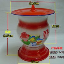 Home Enamel Spittoon High Foot Adult Bedpan With Gagard High Old Nightpot Woman Pee Basin Child Large spittoon jar