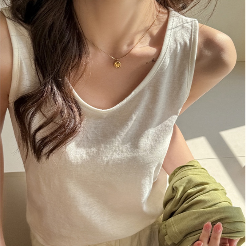 Linen Vest for Women 2026 New Summer Style, Loose Fit to Cover the Belly, White Inner Wear Camisole, Cotton-Linen Sleeveless Top