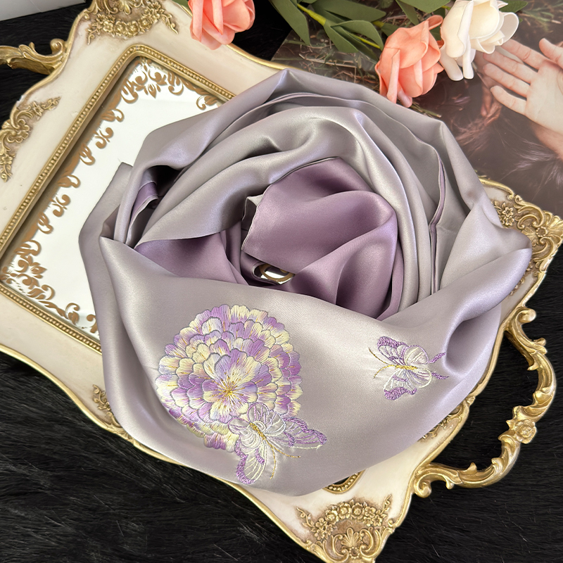 Silk Scarf, Suzhou Embroidery Mulberry Silk Gift Box, Gift for Elders, Gift for Mom, Mother's Day Gift, Silk for Mom