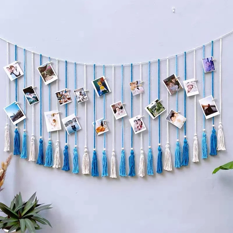 Handmade Photo Wall Living Room Decoration Wall Hanging Wall Decor Bohemian Photo Frame Creative Personality Ins Style Storage Finished Product