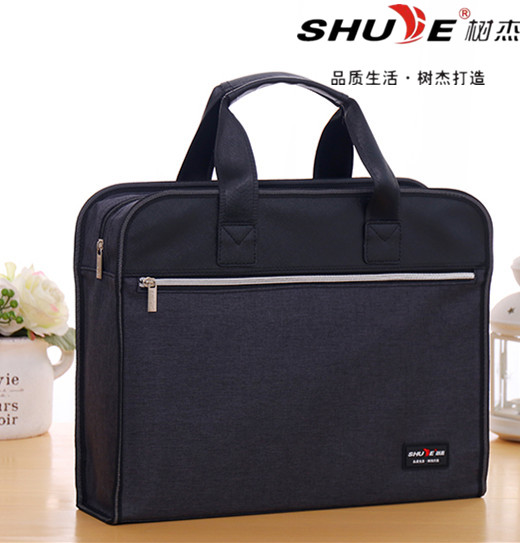 Shujie 169 Oxford canvas file bag zipper multi-layer information briefcase portable men's and women's office meeting bag