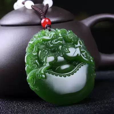 Xinjiang Hetian Jade Jasper pendant male and female model Zhaocai Jin Bao Xinkeng jade pendant