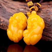 Natural Longling Huanglong Jade lucky evil overlord brave pendant pendant shou wan bao gua car keychain