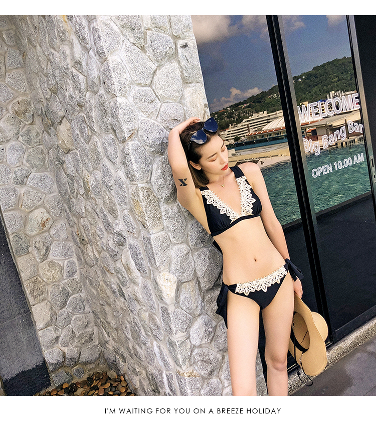 Breeze holiday bikini gợi cảm ba điểm 2018 áo tắm mới nữ ngực nhỏ tụ tập ngày lễ O đồ bơi 1 mảnh váy