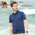 Lạc đà nam Thời trang hè Thời trang nam Thanh niên Kinh doanh giản dị Sọc áo thun ngắn tay áo polo ralph lauren Polo