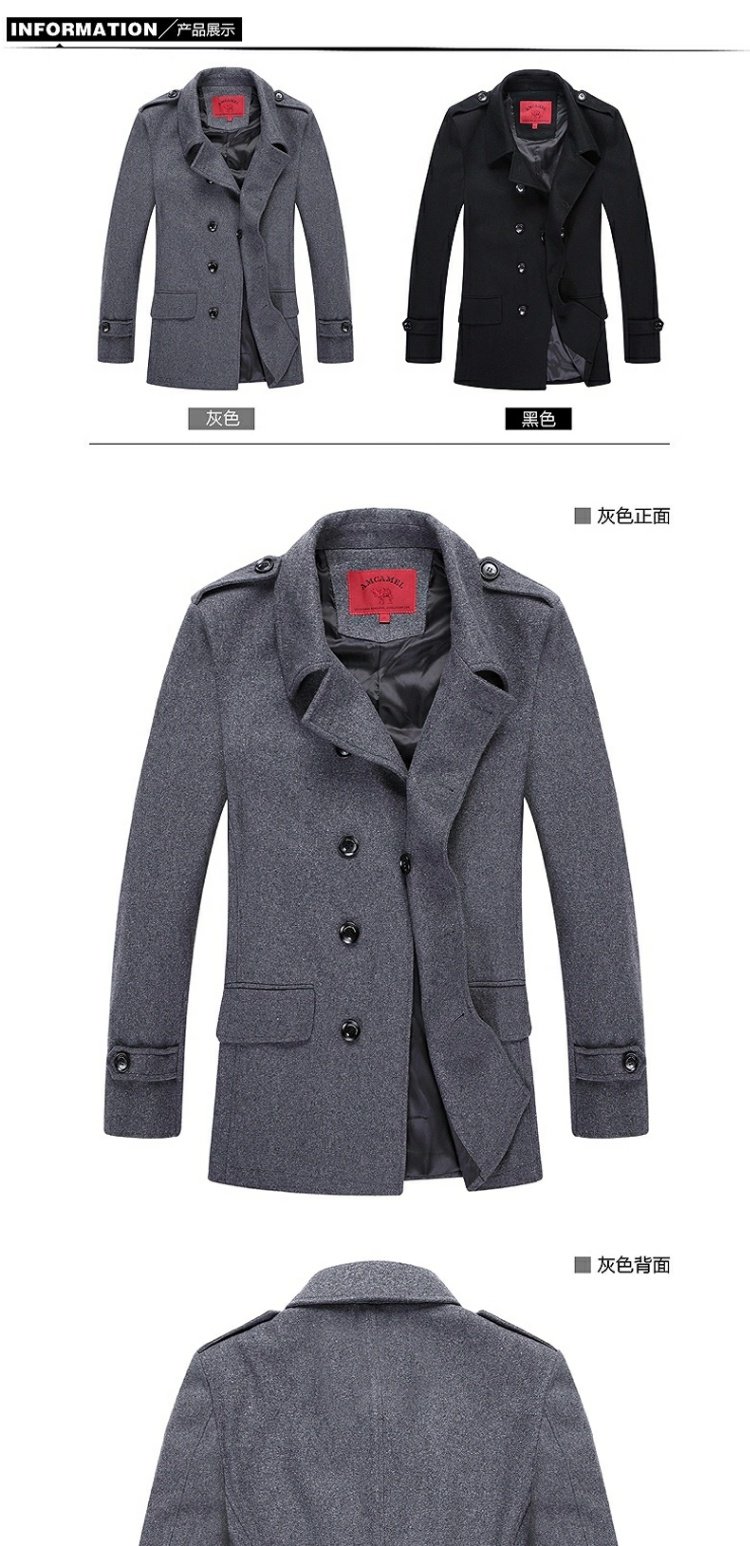 Áo khoác lông cừu màu camel / lạc đà mùa đông cho nam áo Vest dạ nam