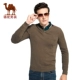 Áo len lông cừu / lạc đà nam V-cổ Cotton Áo len mùa thu Hàn Quốc Slim Men Thanh niên Áo len dài tay - Kéo qua áo sweater nam