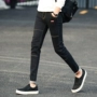 Mùa thu đen chín điểm quần jeans nam phiên bản Hàn Quốc của quần dài tự canh 9 điểm chân quần thủy triều quần nam mới quần bò nam