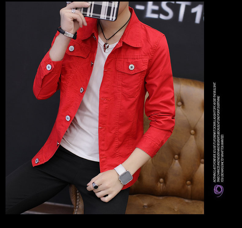 Áo khoác denim mùa thu nam màu đen phiên bản Hàn Quốc của thanh niên tự canh xuân và áo khoác mùa thu thủy triều nam áo khoác ngoài nam mùa thu đông áo nắng nam