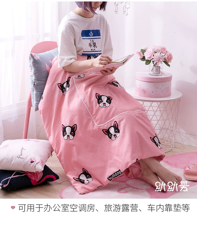Gối đôi sử dụng đa chức năng cá tính dễ thương đệm ngủ phòng khách gấp chăn điều hòa là ba trong một gối tựa lưng văn phòng cao su non