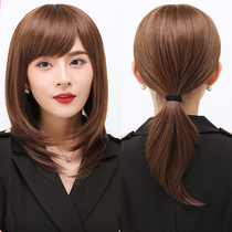 Wig female long hair real hair natural full-headed mesh long hair full-length human hair silk clavicle short hair wig