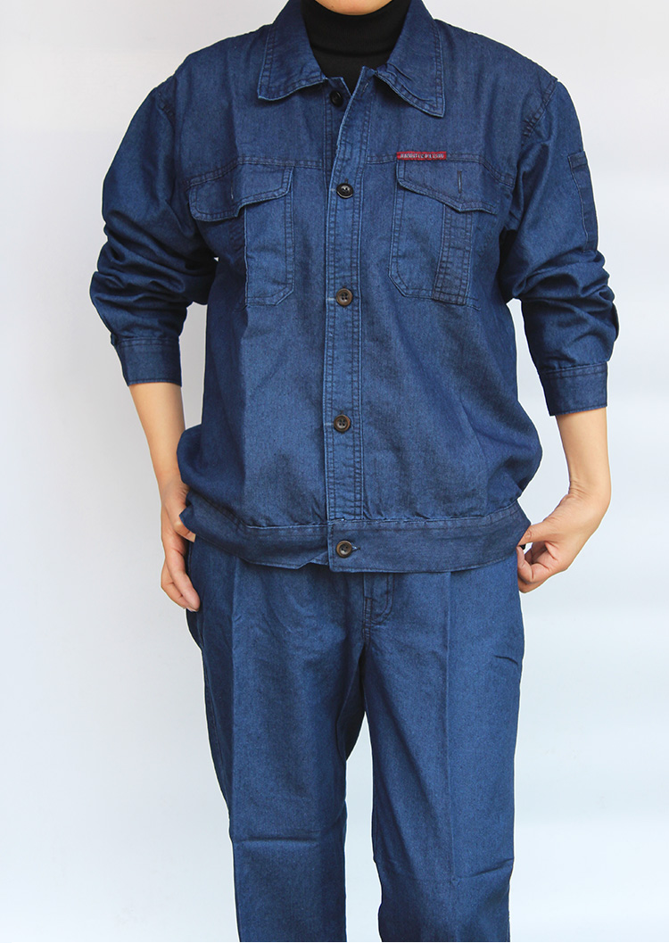 Mùa hè yếm dài tay overalls dụng cụ nam denim phần mỏng denim lao động dịch vụ bảo hiểm mùa hè áo nam
