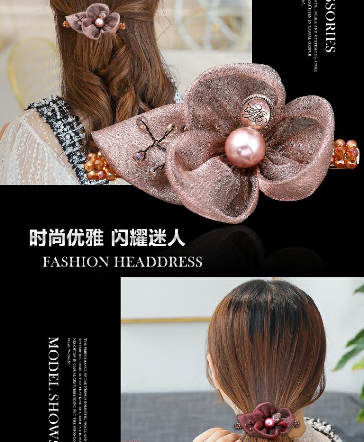 Phiên bản tiếng Hàn của đầu trang sức hoa nữ kẹp tóc mũ trùm đầu dành cho người lớn kẹp tóc đầu clip mùa xuân clip ngang clip từ clip phụ kiện tóc kẹp tóc sau