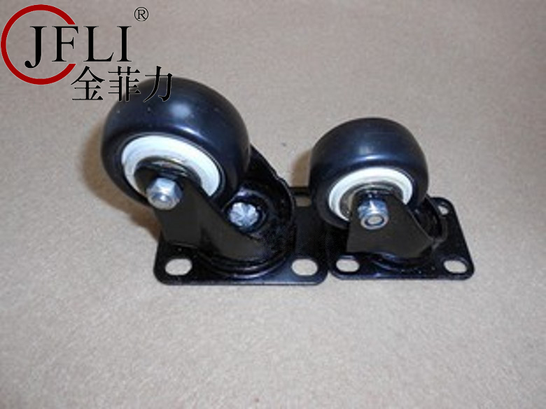 1 5 inch double bearing polyurethane black universal wheel rubber wheel flat wheel silent caster furniture wheel chair wheel