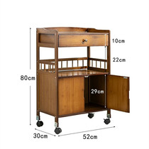  Nanzhu dining car Tea car Wine car shelf Beauty salon trolley Beauty salon trolley tool car Bamboo and wood