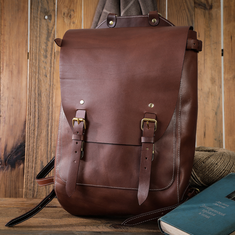 Real Leather Tannic Leather Retro Agami handmade cow leather Shoulder Bag Men Genuine Leather Rear Shoulder Bag Tide Ladies Outdoor bag