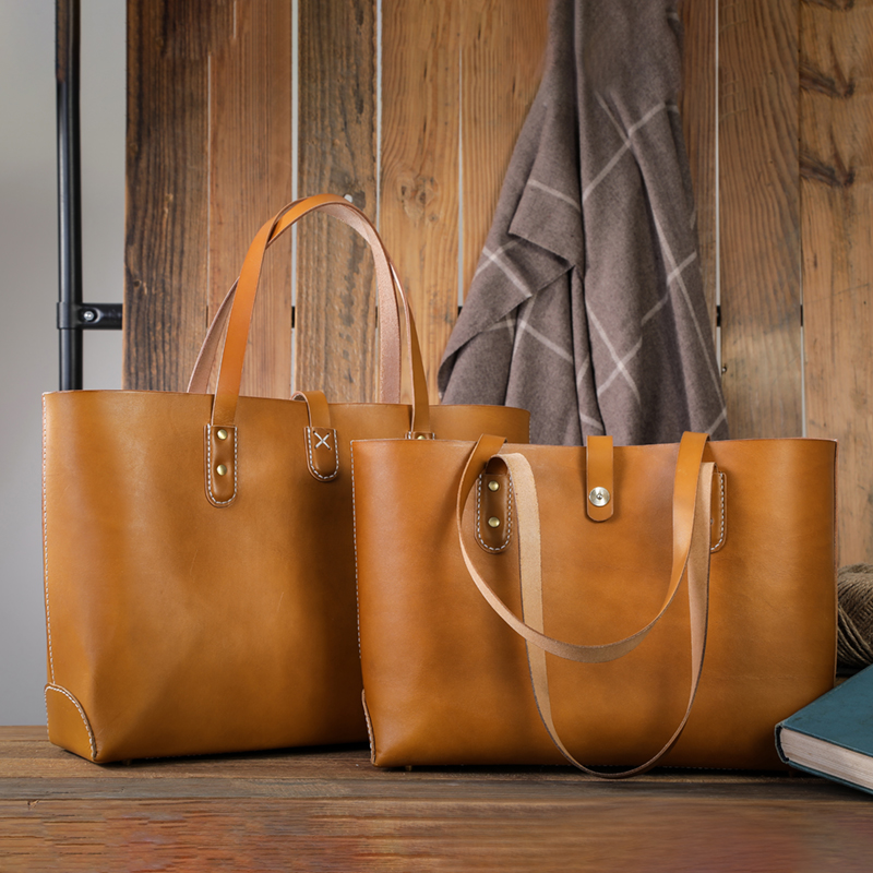 Handmade Planted Tannic Large Capacity Satchel Lacquered Arammy click Antique Genuine Leather Head Layer Leather Bag Handbag handbag