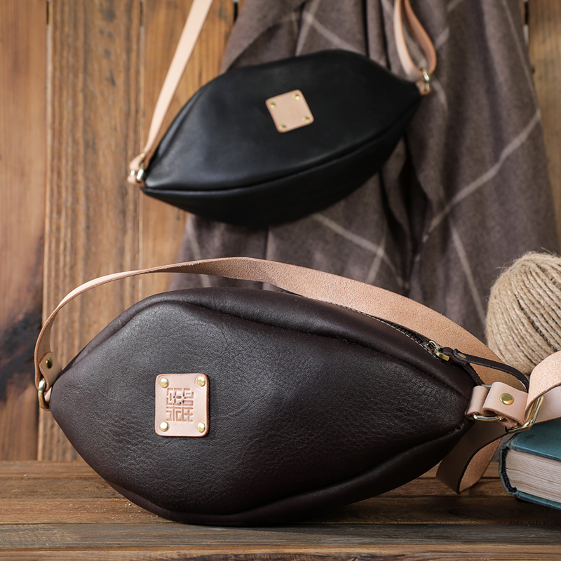 Brockbag male leather head skin strand shoulder slope leisure soft skin cross chest carry bag tide