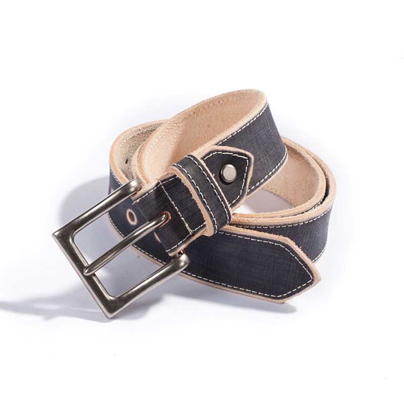 Qi Ming's original design American vintage hand-dyed matte process Italian imported vegetable tanned leather belt men