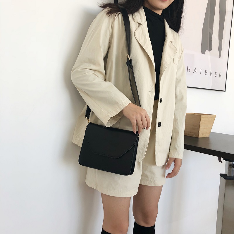 2019 Hàn Quốc vào mùa xuân và mùa hè băng thông rộng mới PU giản dị rộng dây đeo vai một túi nhỏ vuông vuông Túi nữ đơn giản - Túi xách nữ túi da thật elly