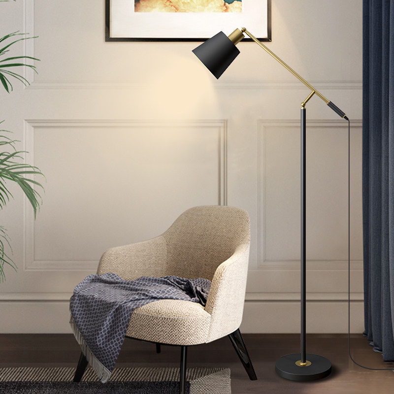 American floor landing lamp simple light luxury living room bedroom headlamp study reading lamp after modern Nordic vertical table lamp