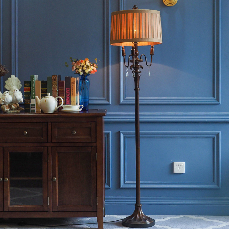 Vandinburg American floor lamp study vertical table lamp living room bedroom bedside European floor table lamp retro lamp