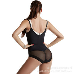 ແມ່ຍິງຂ້າມຊາຍແດນ Mesh Body Shaping Jumpsuit Belly Controlling Waist Supporting Breast Shaping Suspender Open Crotch Breasted Body Shaping Women's Underwear