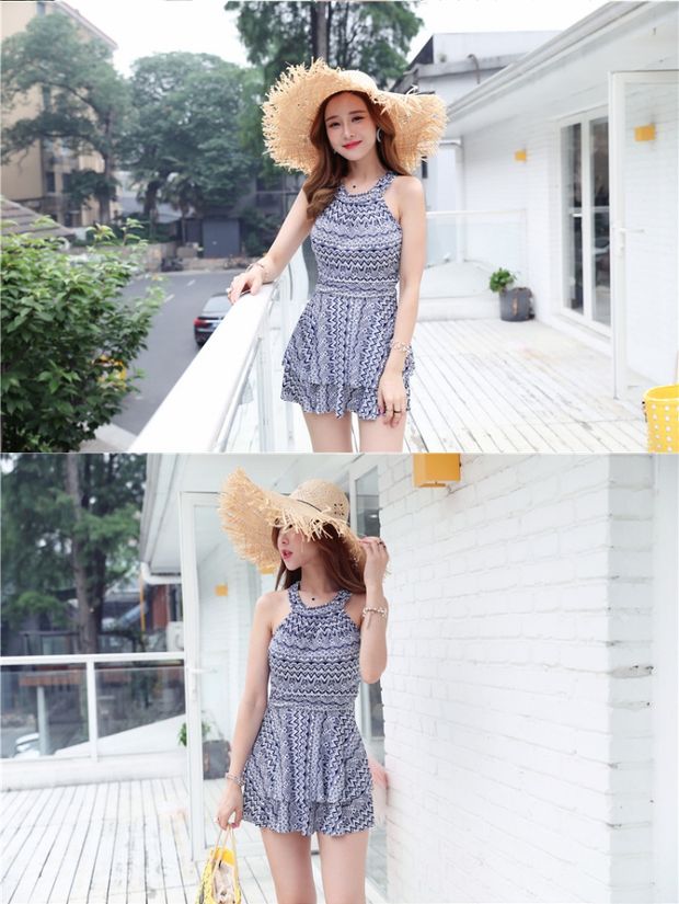 Mùa hè áo tắm nữ chia váy bảo thủ góc thép tấm ngực lớn tập hợp bìa mỏng thịt áo tắm gợi cảm Hàn Quốc 	bộ áo tắm 2 mảnh
