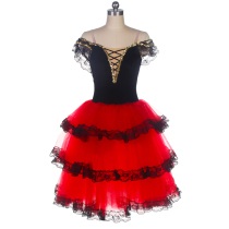 Le ballet espagnol sort en rouge professionnel rouge en rouge pompon jupe Quichotte les robes de ballet pour adultes