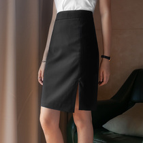 Skirt womens summer Black hip western skirt Side split high waist short skirt Tooling career work suit skirt Summer