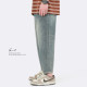 GWIT cool Xingluo stone mill summer light and thin new loose straight tube trend thin section nine-point jeans men